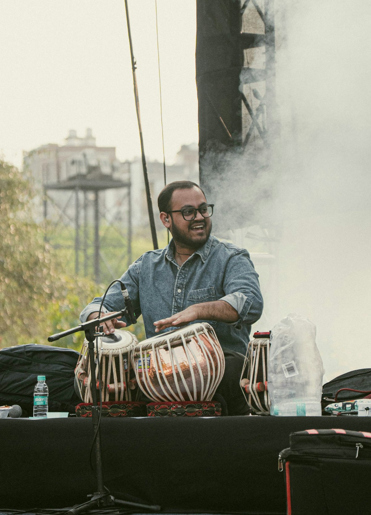 A musician playing the tabla